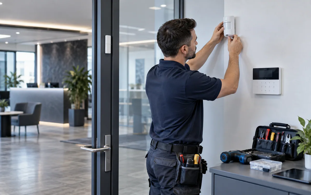 Sistema de alarma contra intrusión en un edificio