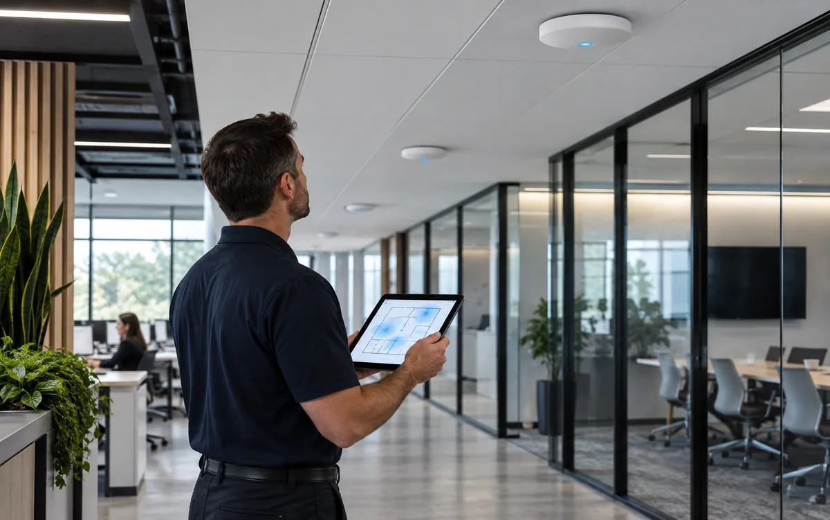 Red WiFi empresarial con puntos de acceso profesionales